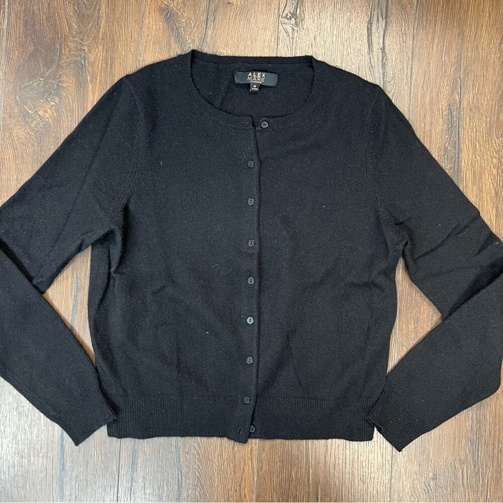 Alex Marie black cashmere button‎ up cardigan SZ MED